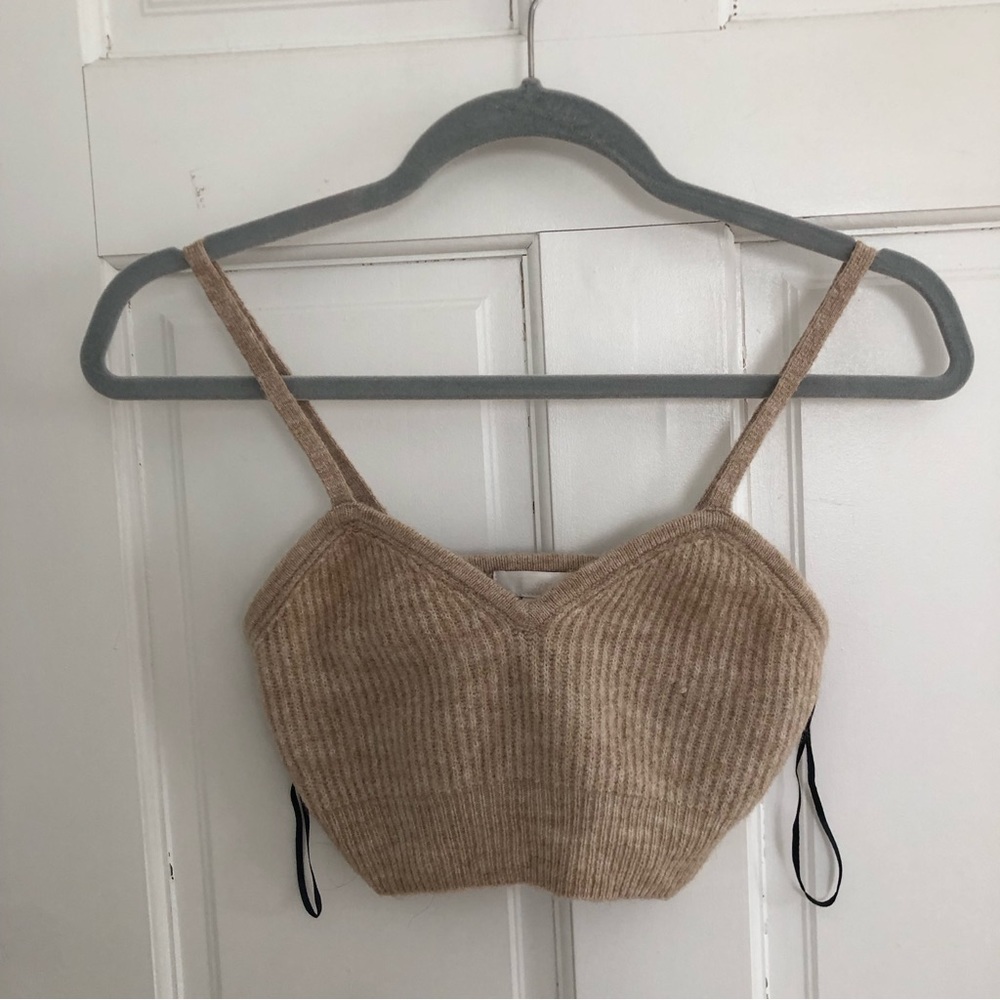 H&M Knit Beige Sweater Bra/Crop Top Lounge Casual Wear